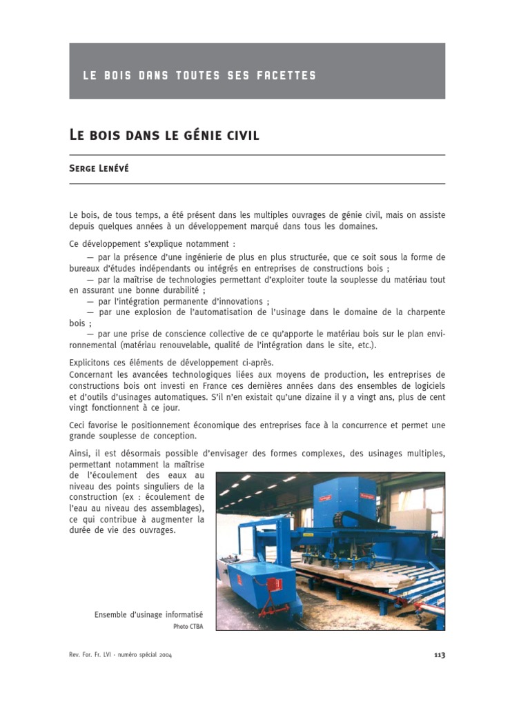 Innovations du bois en génie civil | PDF | Pont | Bois (matériau de ...