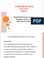 ENTREPRENEURIAL FINANCE PART 1: TARGETS AND TIME VALUE