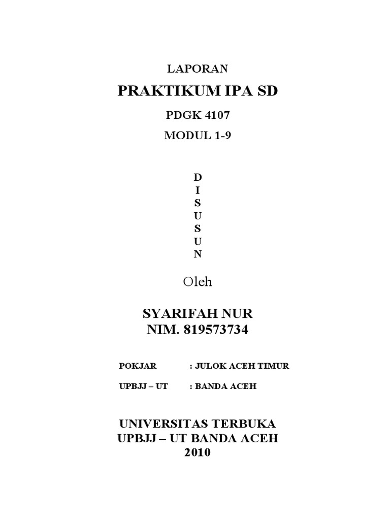 Laporan Praktikum Ipa SD | PDF