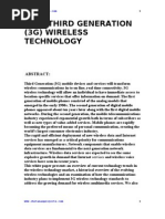 Third Generation (3G) Wireless Technology: Abstract