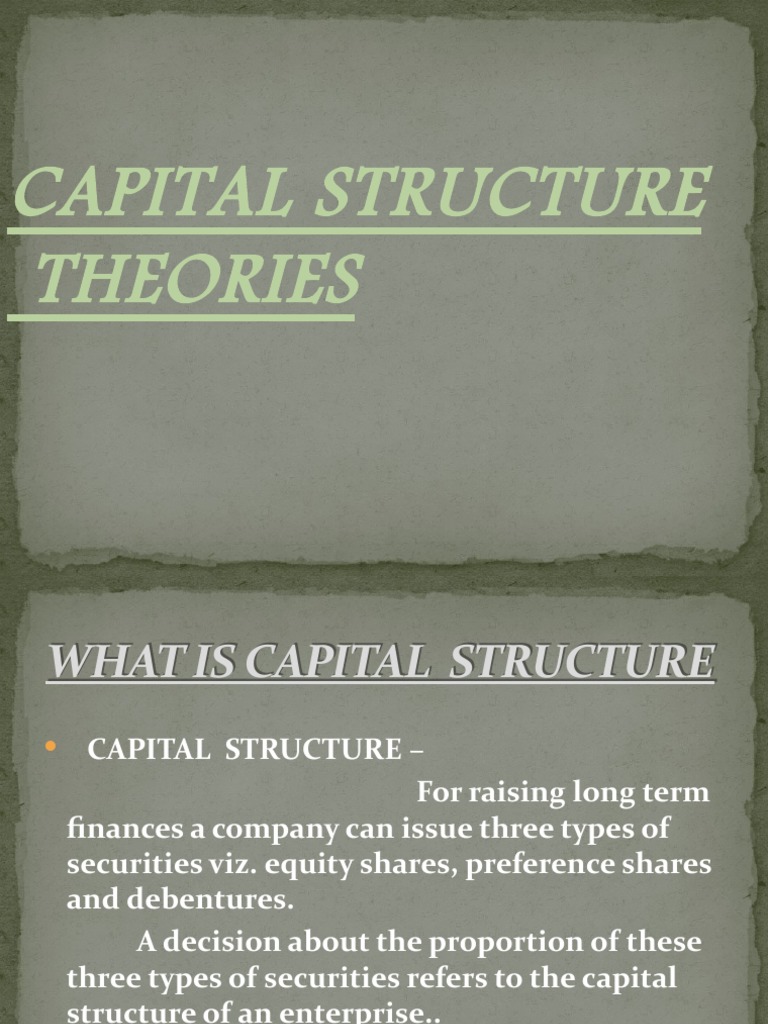 Understanding Capital Structure Theories | PDF | Capital Structure ...