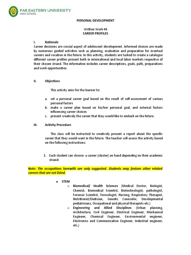 Career Profiles for Student Development | PDF | Engineer | Social Sciences