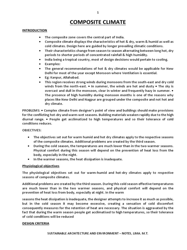 Design Strategies for Composite Climate | PDF | Building Insulation ...