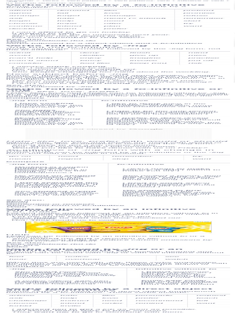 Verb Patterns Verb Infinitive Or Verb Ing English Grammar Today 