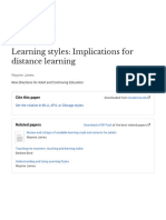 Learning Styles: Implications For Distance Learning: Cite This Paper