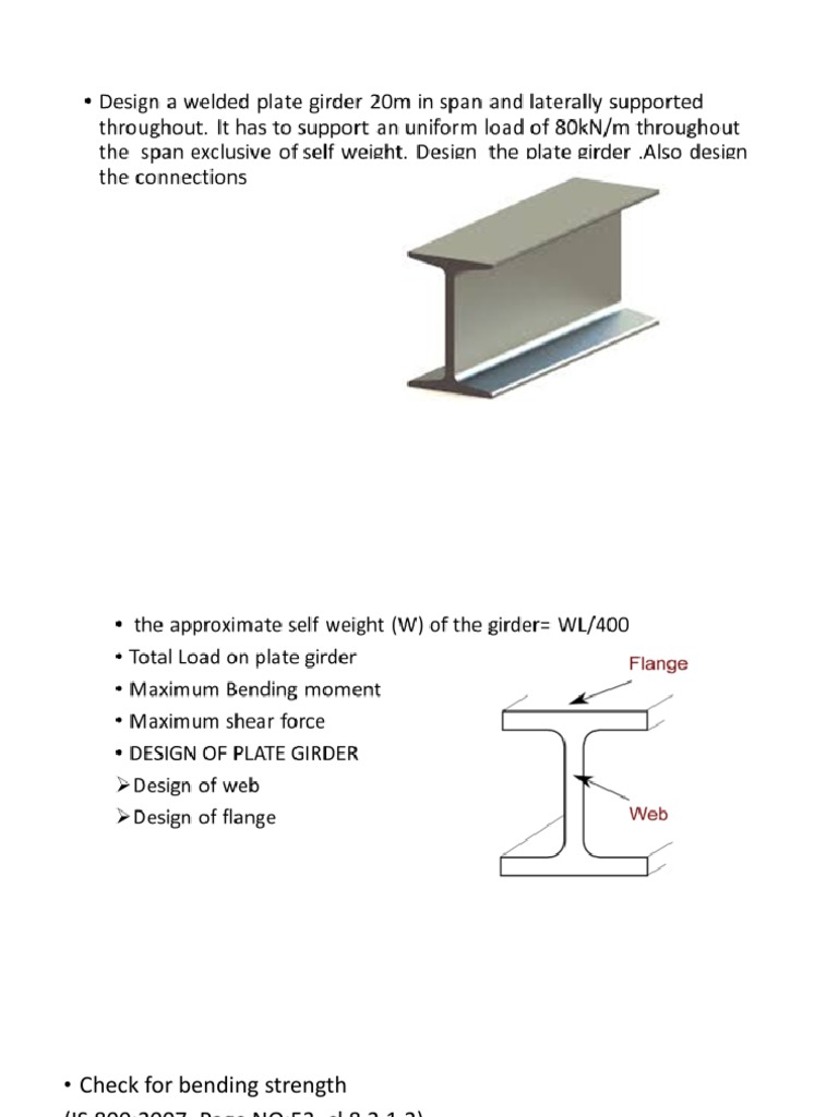 Bending & Shear Strength Checks IS 800 | PDF