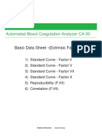Automated Blood Coagulation Analyzer CA-50: Basic Data Sheet - (Extrinsic Factors)