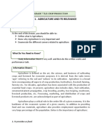 Module 1. Agriculture and Its Relevance: Learning Outcome