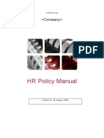 HR Policy Manual Template