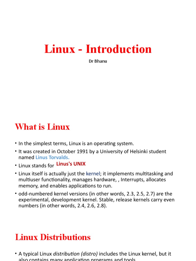 PPT5-Linux - Introduction | PDF | Linux | Linux Distribution