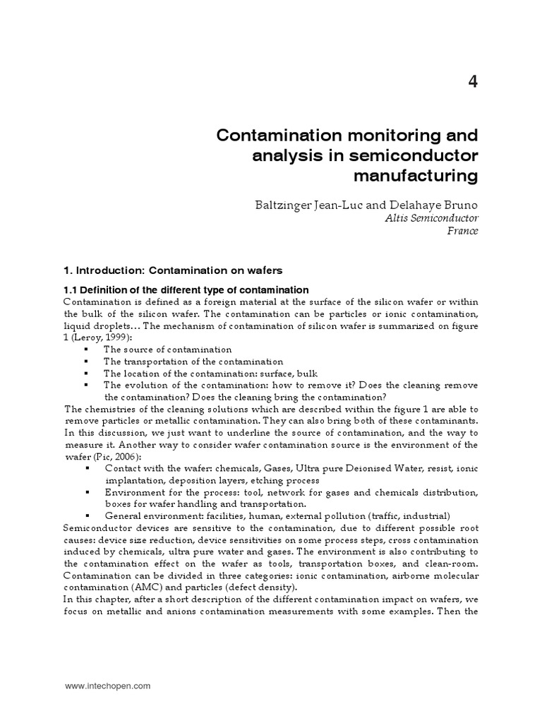 Contaminations On Semiconductors | PDF | X Ray Photoelectron ...