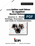 Quarter 2 - Module 13 Settings, Processes, Methods and Tools in Communication