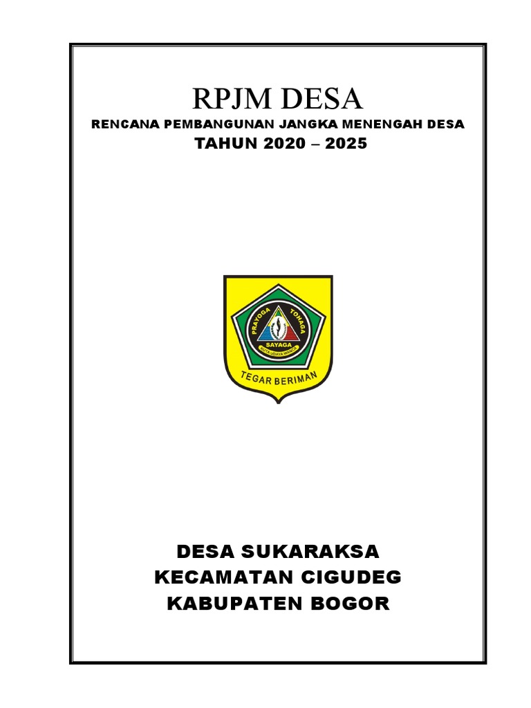 Cover RPJM Desa | PDF