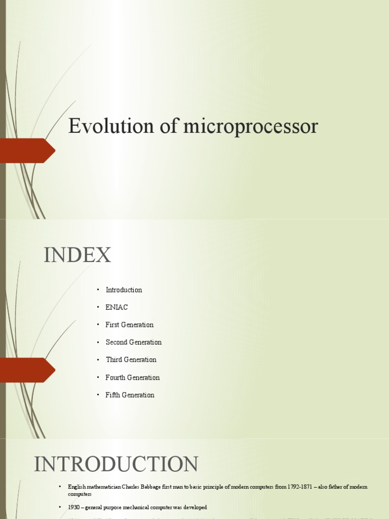 Evolution of Microprocessor | PDF | Microprocessor | Central Processing ...