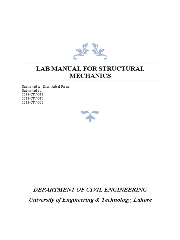 Civil Engineering Lab Manuals : Laboratory Instruction Manual for Civil ...