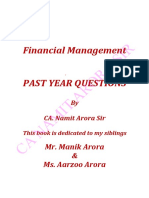 Ca Inter Financial Management Icai Past Year Questions: Mr. Manik Arora & Ms. Aarzoo Arora