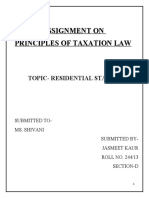 Assignment On Principles of Taxation Law: Topic-Residential Status