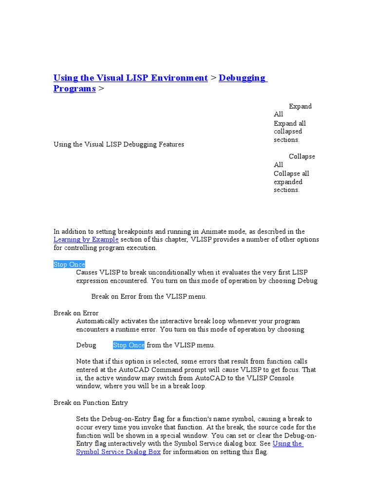 Visual Lisp - Itens de Ajuda | PDF | System Software | Computer Programming