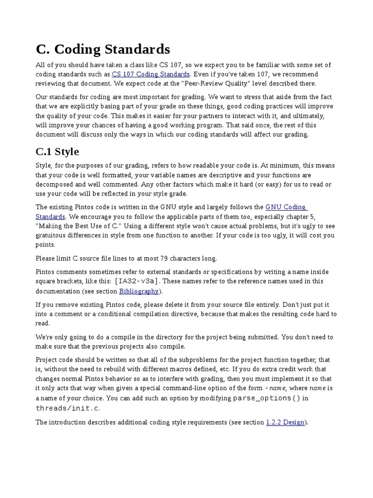 Code Standard | PDF | C (Programming Language) | Computer Programming