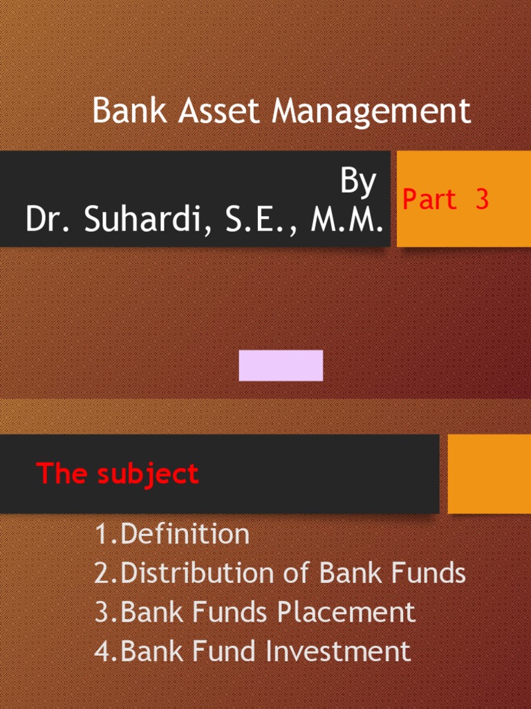 Bank Asset Management by Dr. Suhardi, S.E., M.M PDF Banks