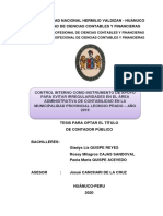 Control Interno Como Instrumento de Apoyo para Evitar Irregularidades en El Área Administrativa de Contabilidad