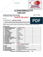 Gujarat Transformers PVT - Ltd. E-Mail Copy: As Per IS 1180 - Level-2