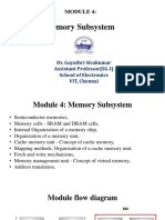 Memory Subsystem: Dr. Gayathri Sivakumar Assistant Professor (SG-I) School of Electronics VIT, Chennai