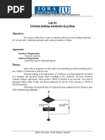 Lab-03 Decision Making Statements in Python: Objectives