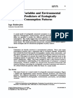 Personality Variables and Environmental Attitudes As Predictors of Ecologically Responsible Consumption Patterns