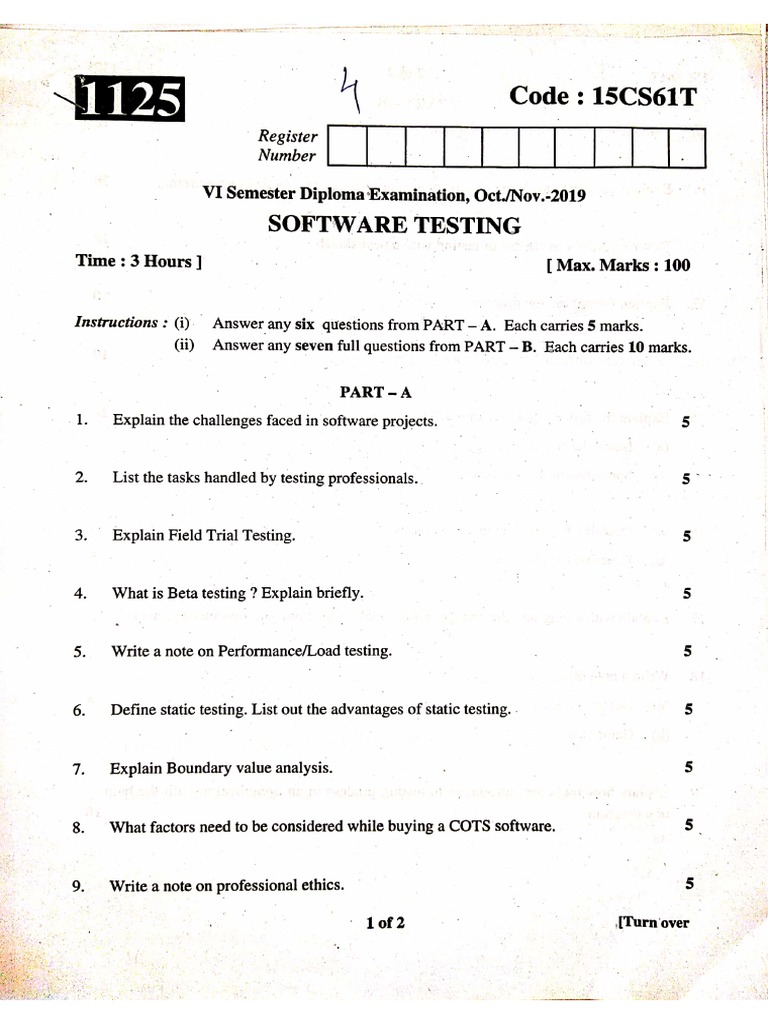 Software Testing Previous QP | PDF