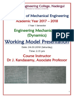Working Model Presentation: Engineering Mechanics - II (Dynamics)