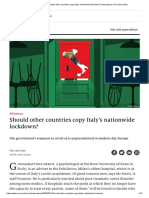 Economist - Should Other Countries Copy Italy's Nationwide Lockdown