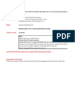 Input Variables: Model Equation Cost of Financing (Debt/Debt+Equity) Goal Seek Steps