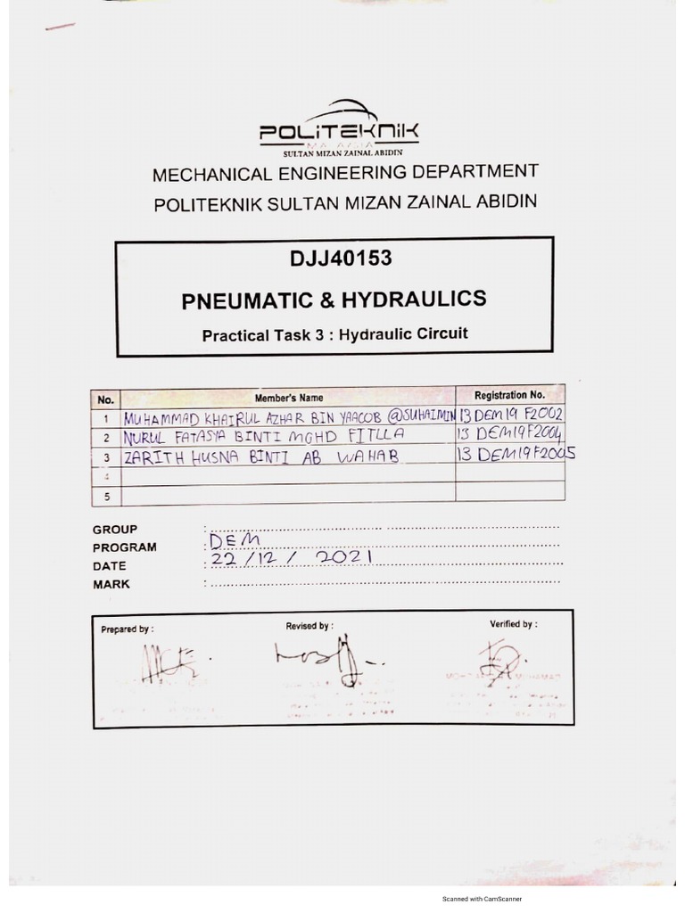 PRACTICAL TASK 3 Hydraulic Circuit | PDF