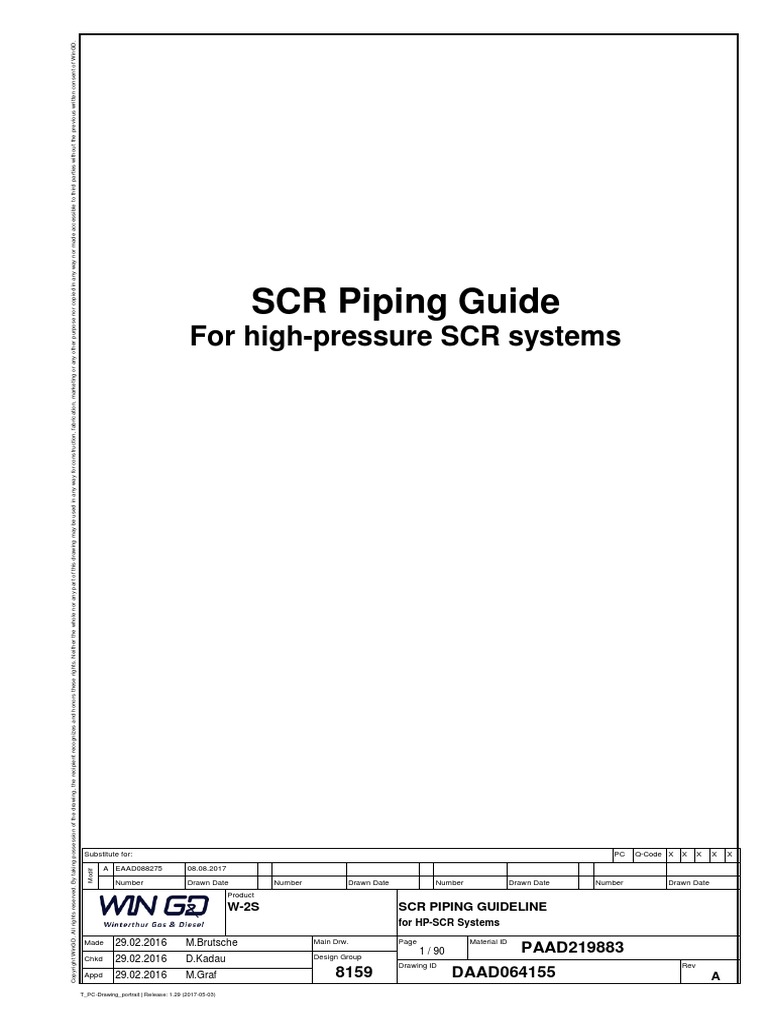 CONCEPT GUIDANCE - WinGD 2S - SCR Installation | PDF | Pipe (Fluid ...
