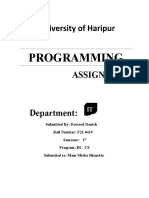 IT Programming Assignment on Switch Statements