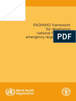 FAO/WHO Framework For Developing National Food Safety Emergency Response Plans