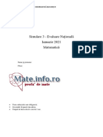 Mate.info.Ro.5023 ICHB - S I M U L a R E Evaluarea Nationala 2021- Matematica