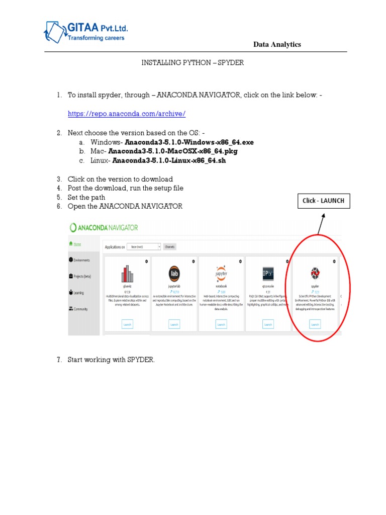 Install Spyder via Anaconda Guide | PDF | Computers