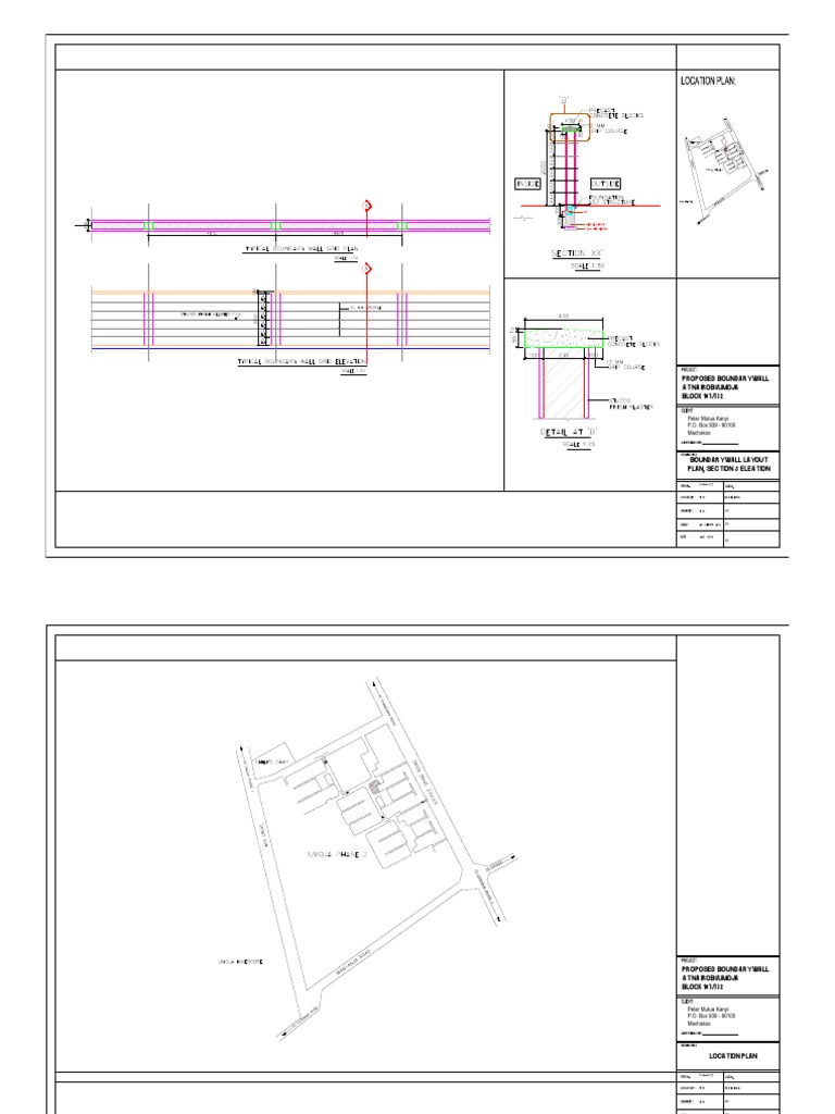 Boundary Wall Layout and Elevation Plan | PDF | Architectural ...
