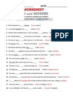Worksheet Adjectives Adverbs