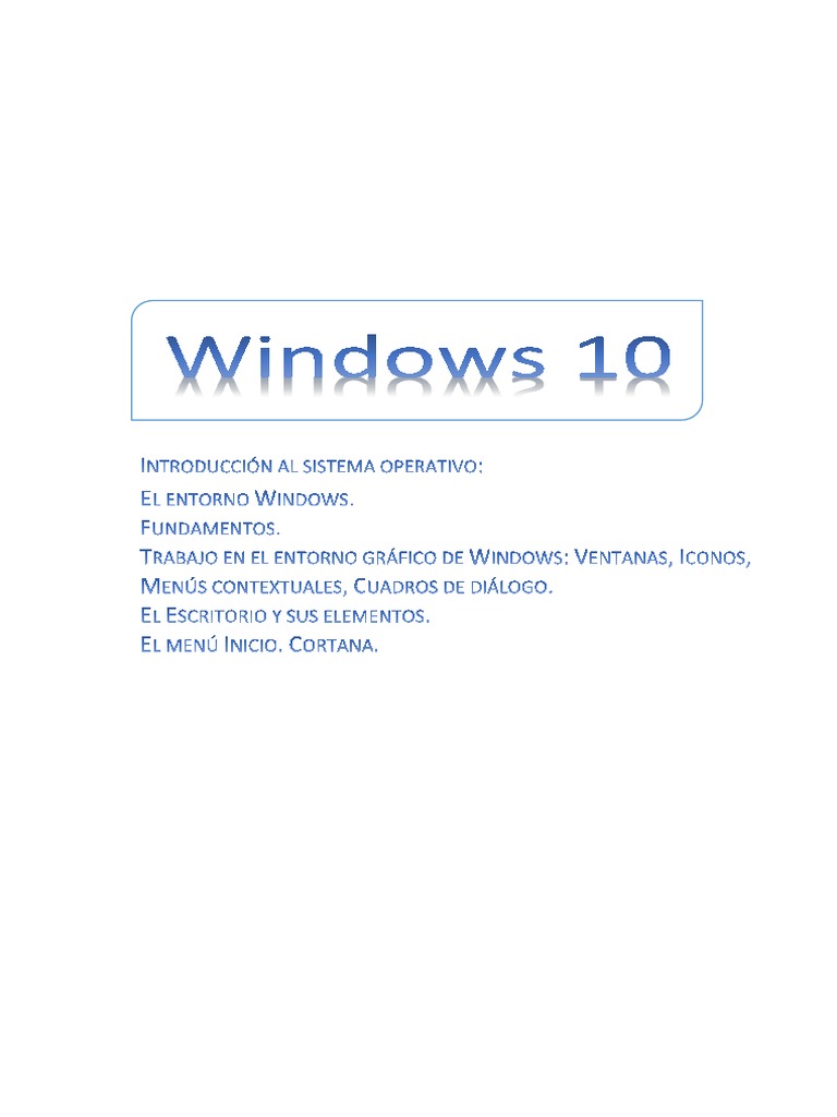 Introducción a Windows 10 y su entorno | PDF | Ventana (informática ...