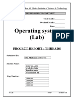 Operating System (Lab) : Project Report: Threads