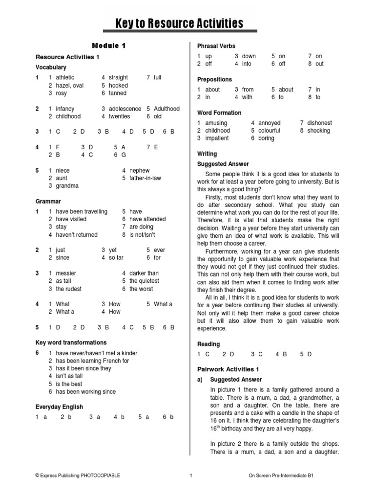 On Screen Pre Intermediate B1 Pdf