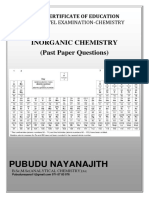 Pubudu Nayanajith: Inorganic Chemistry (Past Paper Questions)