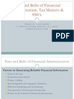 Nuts and Bolts of Financial Administration, Tax Matters & 990's