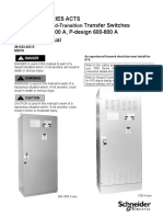 Asco 7000 Series Acts Automatic Transfer Switches H Design 600-1200 A, P-Design 600-800 A Operator's Manual