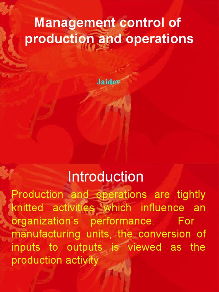 Production Control in Operations Management | PDF | Business | Economies