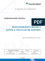 EAA-TS-20-16-I006-02 Especificación Técnica Mantenimiento Mayor A Válvulas de Control
