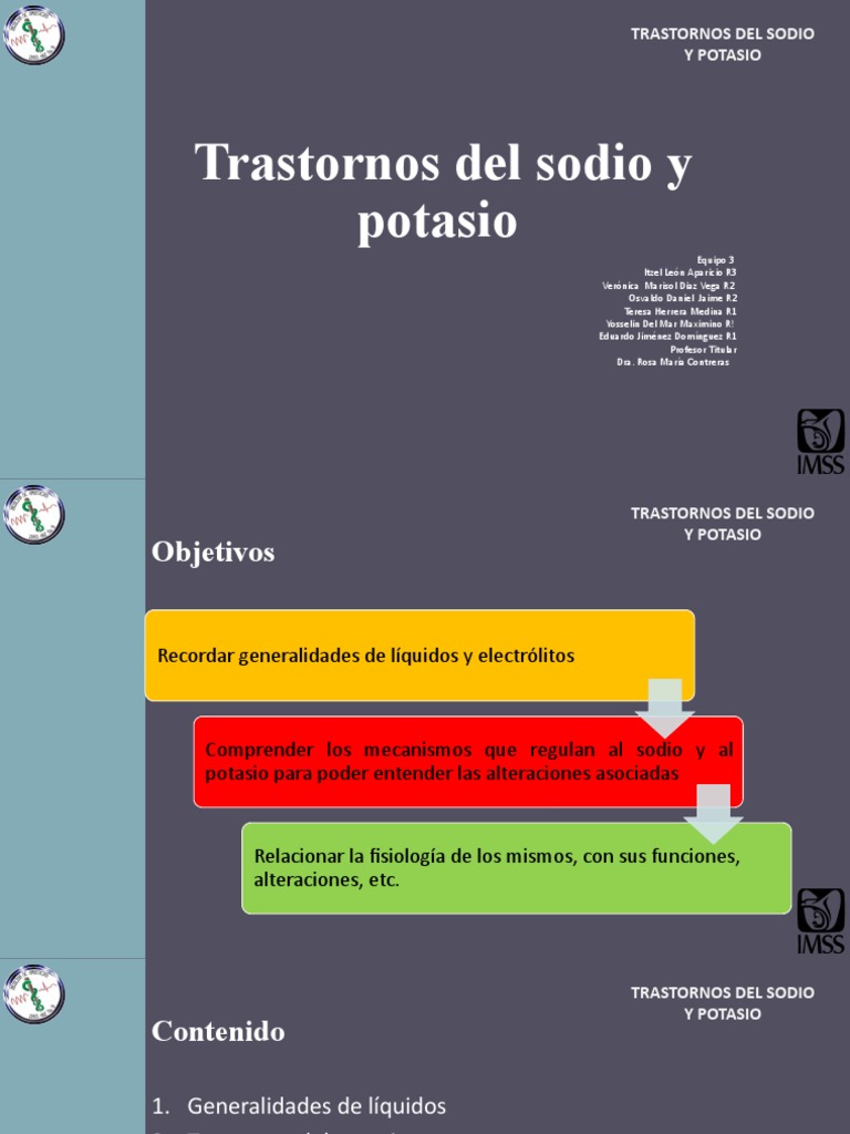 Trastornos del Sodio y Potasio: Guía Completa | PDF | Dieta y nutrición ...